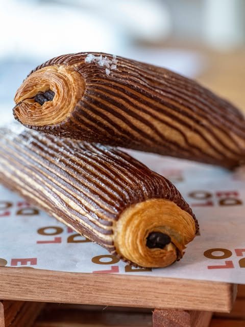 Chocolate croissants on a Lode wrapper